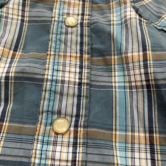 PLAID PEARL SNAP BUTTON DOWN SHORT SLEEVE HOLLISTER CO WESTERN STYLING MENS XL - Picture 3 of 6